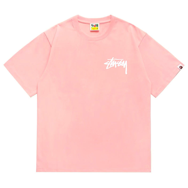 BAPE x Stussy Big Logo Men's T-Shirt - Red