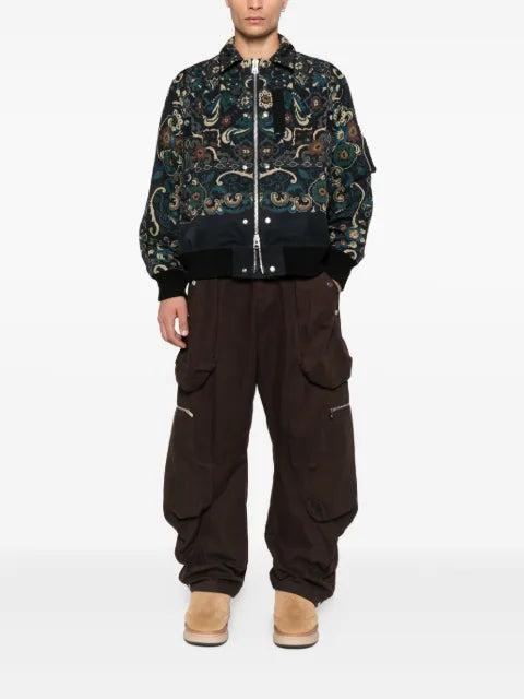 sacai paisley-print zip-front jacket